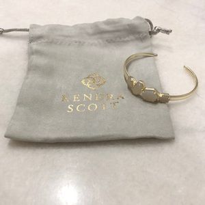 Kendra Scott Gold and White stone cuff bracelet